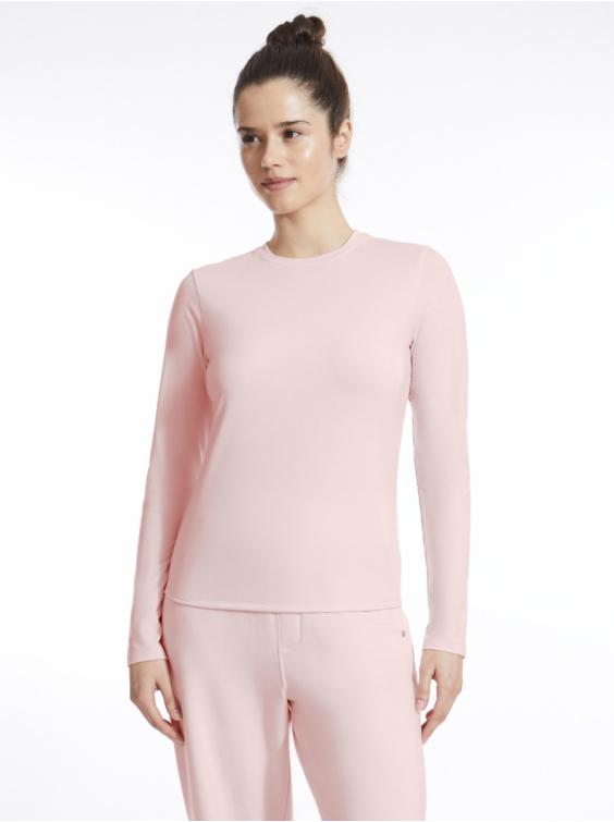 Long Sleeve Fitted Performance Tee Blush